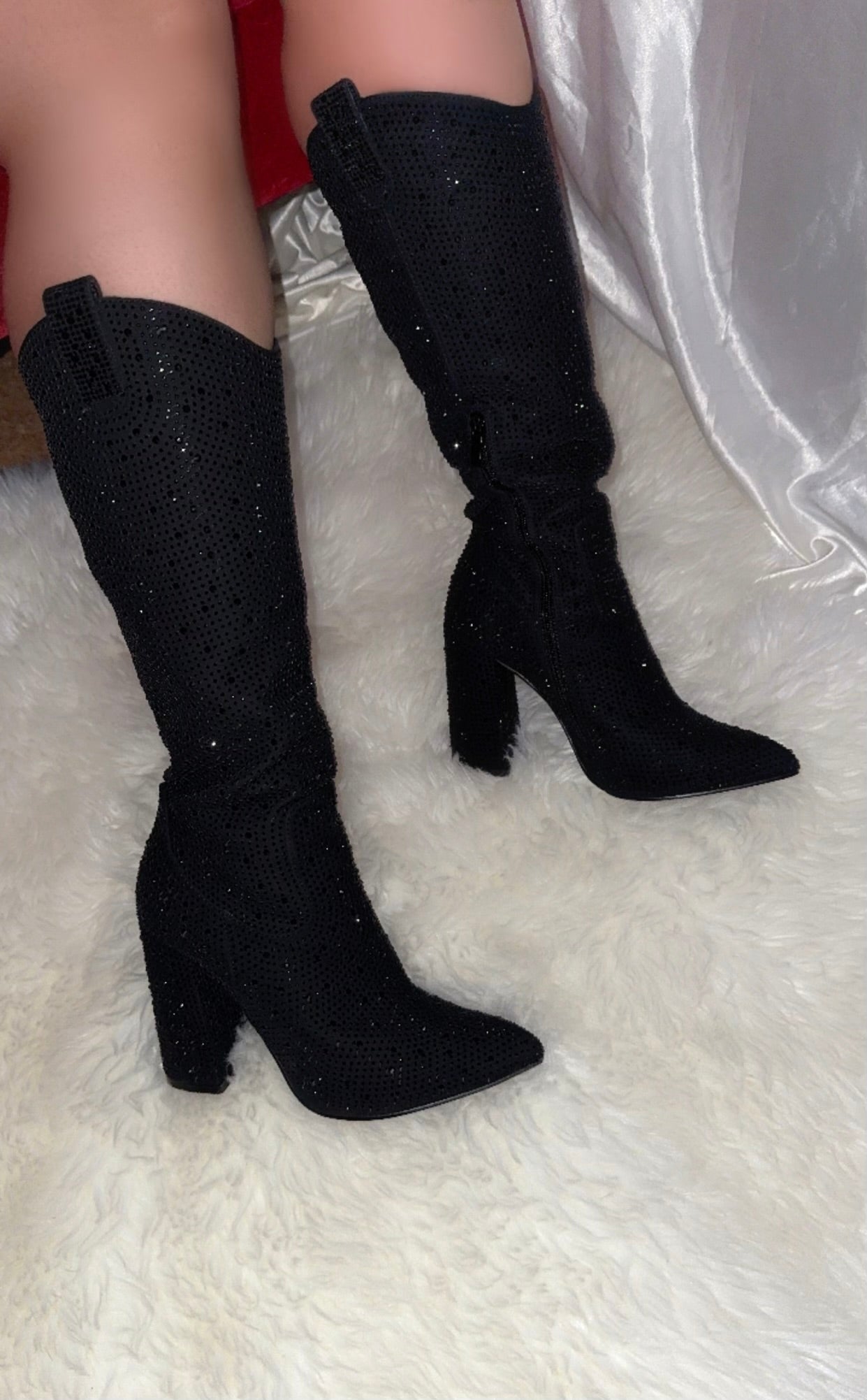 Cataleya RhineStone Boot - Black