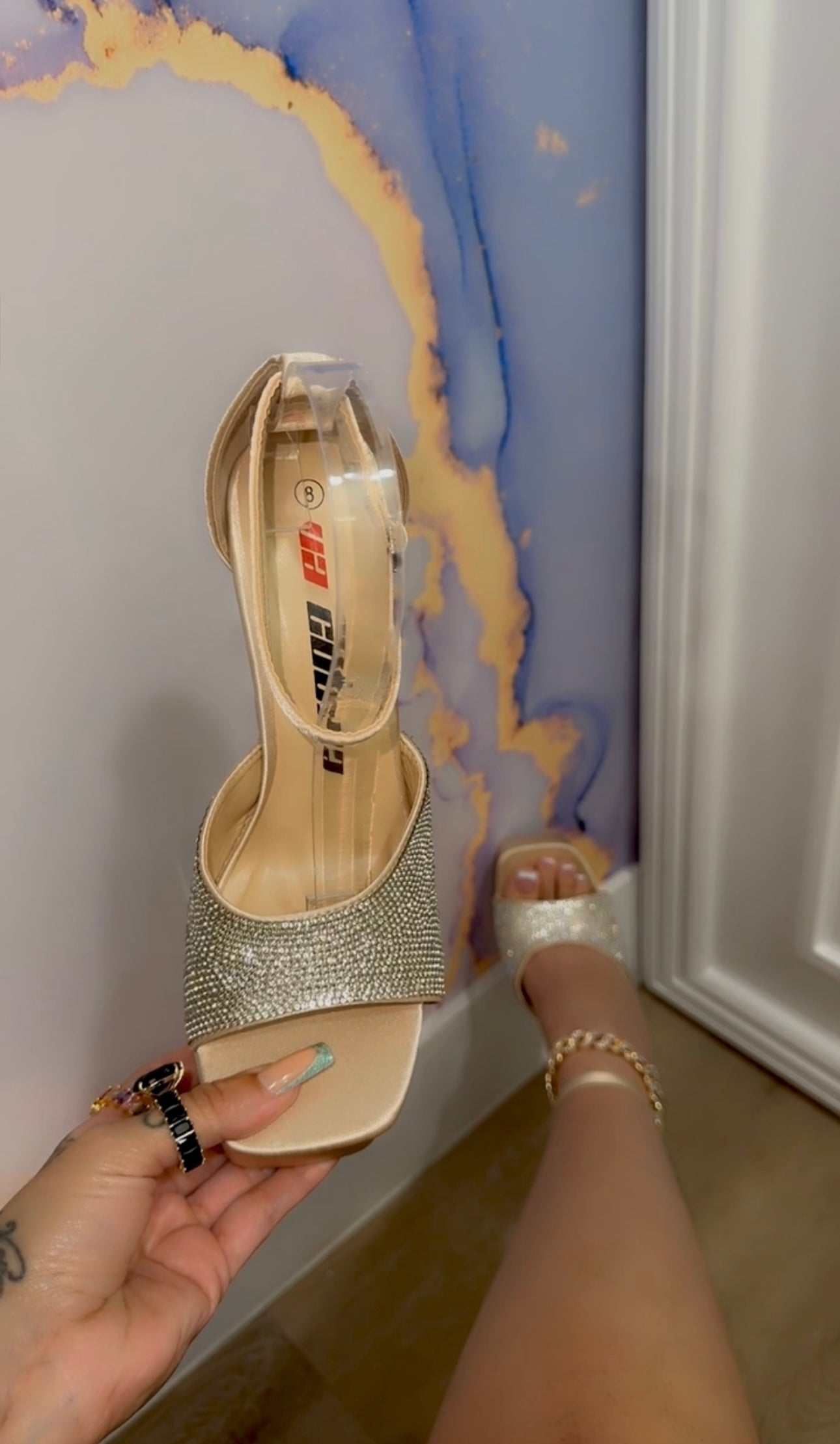 Mayra PlatForm RhineStone Heel