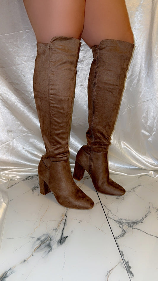 Hazel Over The Knee Boot - Taupe