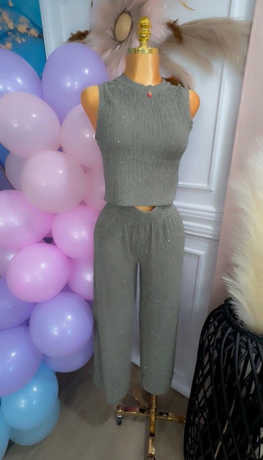Queen Crinkled Rhinestone Set
