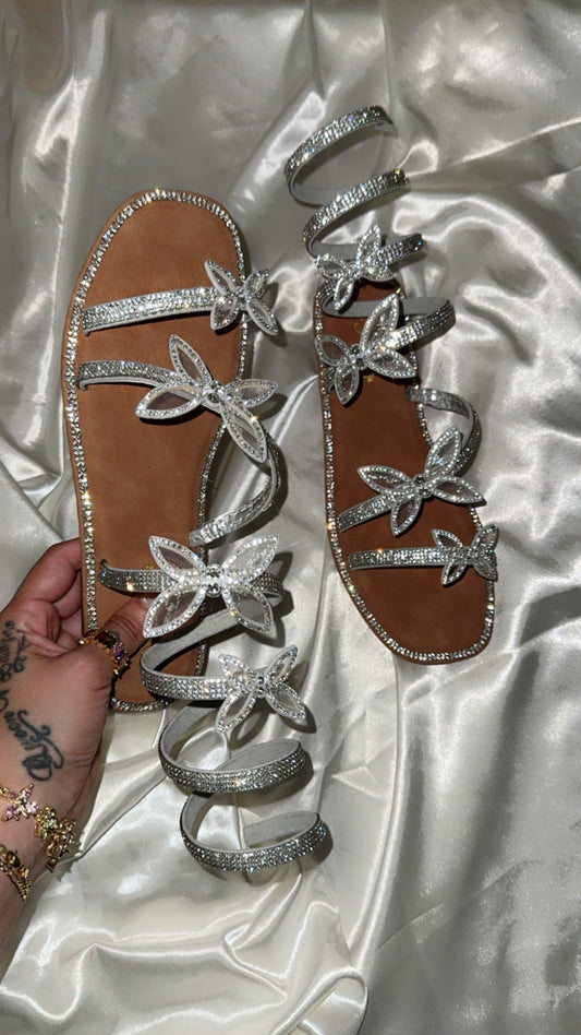 Amara Lace Up Sandal - Silver